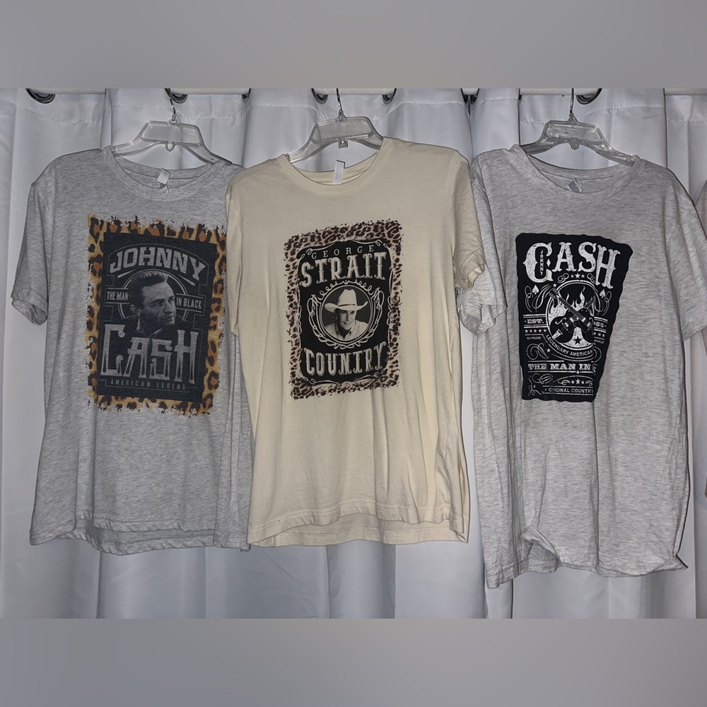 3 Medium Country Music Star T-Shirts